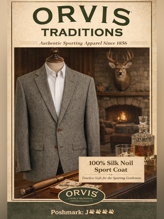 Orvis Other - Orvis Sporting Traditions 100% Silk Noil Tweed Blazer Sport Coat 44R Mens